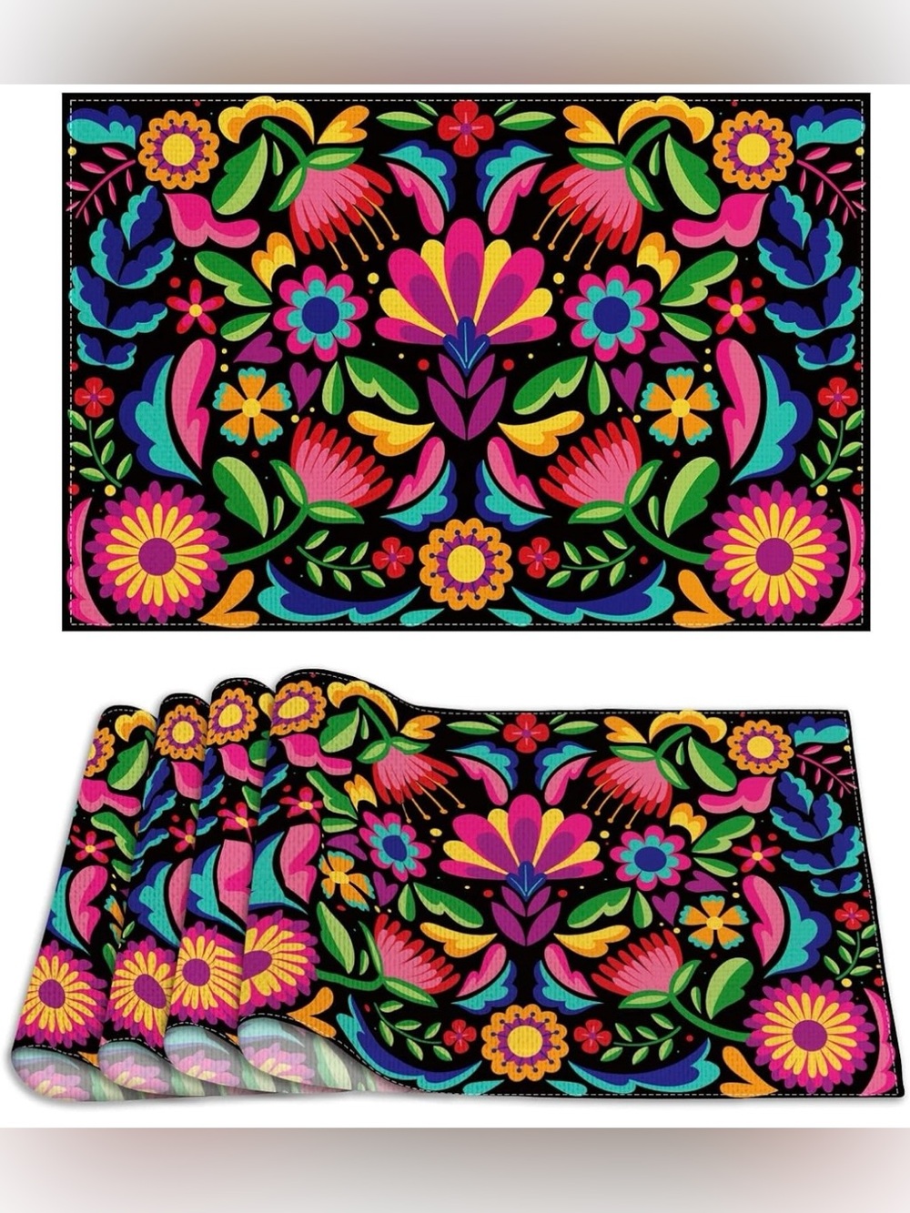 Vibrant Floral Placemat Set of 4, NIP